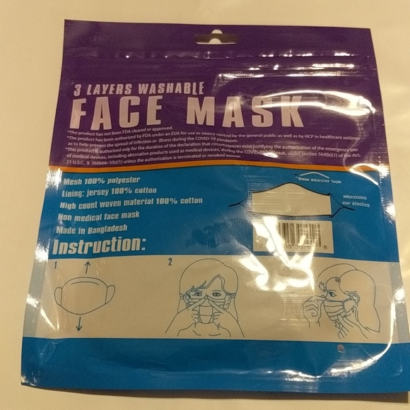 3 pack of 3 layer face mask - Picture 2 of 5